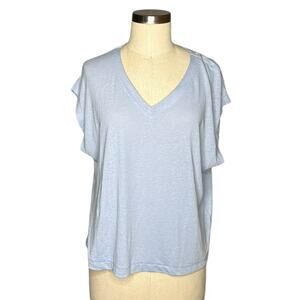 MADEWELL Periwinkle Blue Relaxed Fit V-Neck Tee Women's Size‎ Medium Oversized